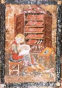 unknow artist The prophet Ezra works Begin the saint documents, from the Codex Amiatinus, Jarrow oil painting